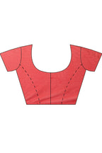 Red Chiffon Zari Border & Floral Printed Saree