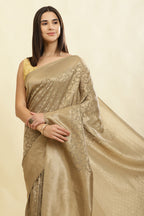Beige Lightweight Banarasi Silk Weaving Saree