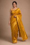 Mustard Silk Woven Saree