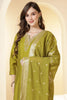 Green Silk Embroidered Suit Set