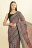 Black Ajrakh Block Printed Cotton Saree