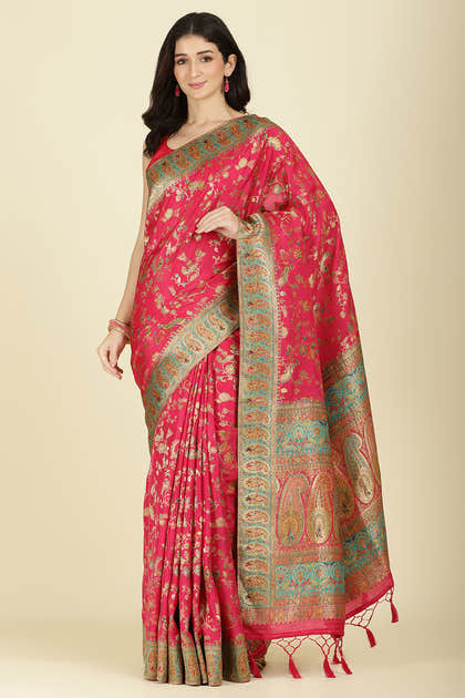 Rani Silk Madhubani Woven Saree