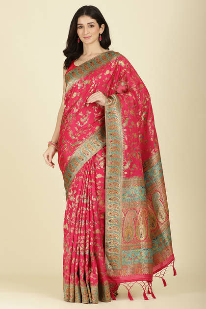 Rani Silk Madhubani Woven Saree