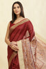Maroon Color Cotton Silk Madhubani Print Saree
