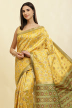 Mustard Cotton Silk Resham Woven Saree