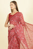 Maroon Kota Cotton Floral Jaal Printed Saree