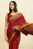 Maroon Crepe Printed Saree