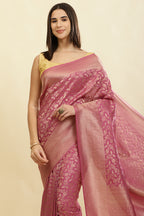 Tulip Pink Lightweight Banarasi Silk Weaving Saree