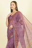Purple Bandhani Printed Cotton Saree