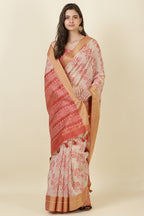 Beige Cotton Woven Saree
