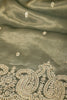 Mehandi Color Pure Tissue Handloom Saree with Sequence & Zardozi Handwork