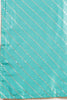 Turquoise  Modal Silk Saree with Zari Pinstripes