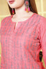 Coral Pink Chanderi Cotton Resham Embroidered Suit