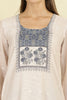 Cream & Blue Cotton Printed Unstitched Suit Material