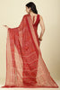 Maroon Color Chiffon Bandhani Printed Saree