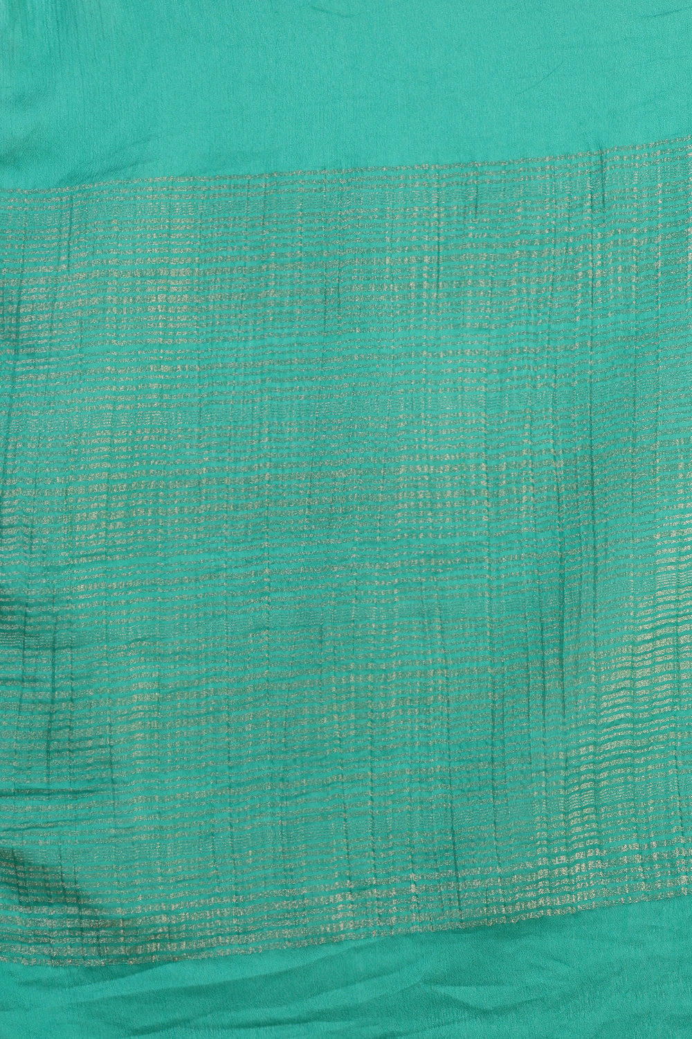 Teal Chiffon Zari Border Saree