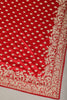 Red Color Pure Satin Crepe Saree with Full Zardozi Handwork