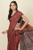 Maroon Jacquard Silk Bandhani Printed Saree