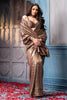 Brown Pure Metallic Tissue Sequins Embroidered Saree