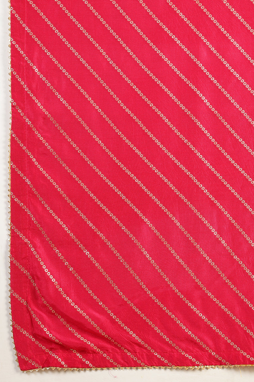 Red Modal Silk Saree with Zari Pinstripes