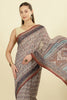 Brown Ajrakh Block Printed Cotton Saree