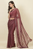 Wine Georgette Printed Saree