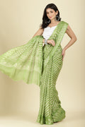 Olive Green Color Chiffon Leheriya Printed Saree