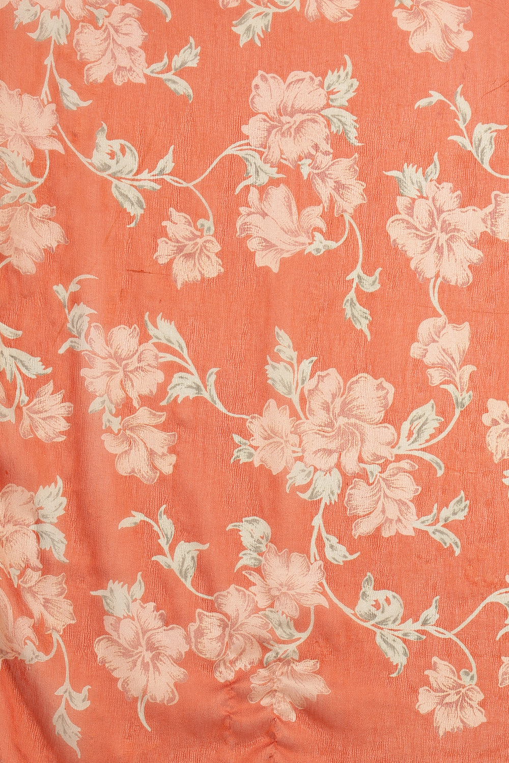 Orange Chiffon Floral Zari Border & Floral Printed Saree