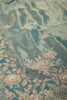 Firozi Color Pure Tissue Silk Saree with Pearl and Zardozi Handwork