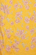Mustard Chiffon Floral Zari Border & Floral Printed Saree