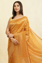 Mustard Lightweight Banarasi Silk Weaving Saree