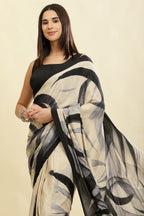 Tussar Printed Crepe Silk Saree