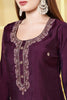 Dark Scarlet Silk Cut-Dana And Pearl Embroidered Suits