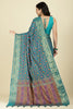 Turquoise Color Tussar Woven Silk Saree