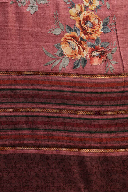 Dusty Pink Jacquard Silk Printed Saree