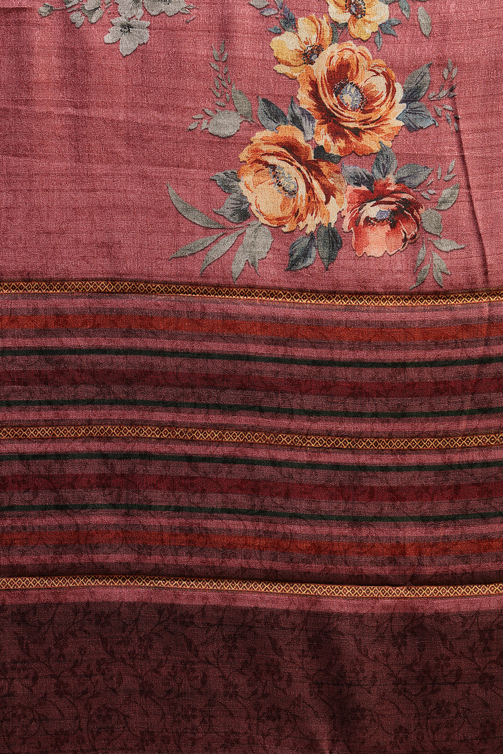 Dusty Pink Jacquard Silk Printed Saree