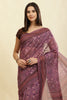 Dusky Purple Cotton Silk Printed Saree