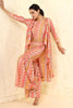 Multi-Colour Muslin Printed Crop-Top Kurta and Gharara Set With Shrugs