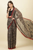 Black  Chiffon Floral Printed Saree