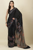 Black Jacquard Silk Printed Saree