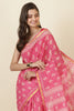 Hot Pink Cotton Block Printed Saree