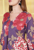 Purple Cotton Floral Printed Kurta