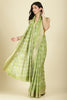 Light Green Cotton Silk Printed And Zari Woven Saree