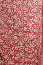 Maroon Cotton Meenkari Printed Saree
