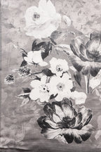 Black & White Floral Printed Crepe Silk Saree