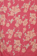 Rani Chiffon Floral Zari Border & Floral Printed Saree