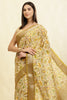 Olive Green & Beige Cotton Silk Floral Boota Printed Saree