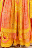 Orange & Mustard  Color Crepe Embroidered Suit With Palazzo