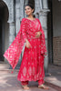 Fuchsia Pink Color Cotton Embroidered Anarkali Suit