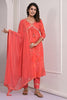 Orange Color Muslin Alia-Cut Printed Straight Suit